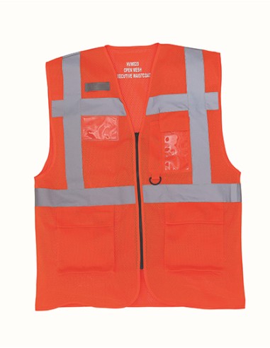 YOK-HVW820-Hi-Vis Top Cool Recycled Open Mesh Executive Waistcoat